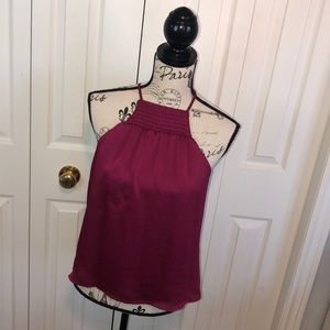 Dynamite Silk Flowy High Neck Tank Blouse M